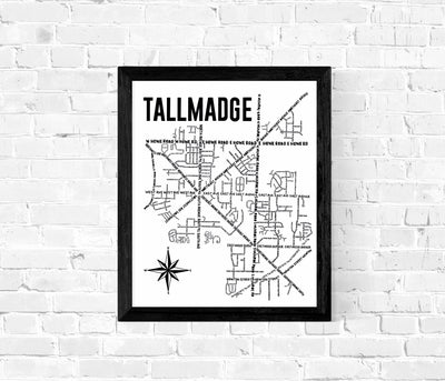 Tallmadge Ohio Map Print