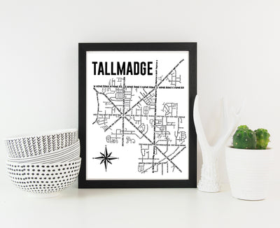 Tallmadge Ohio Map Print