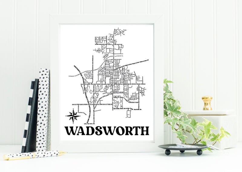 Wadsworth Ohio Map Print