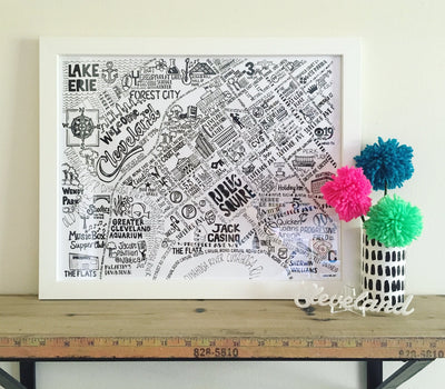 Downtown Cleveland Map Print