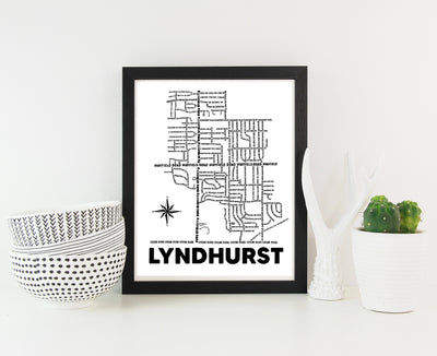 Lyndhurst Ohio Map Print