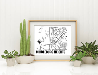 Middleburg Heights Ohio Map Print