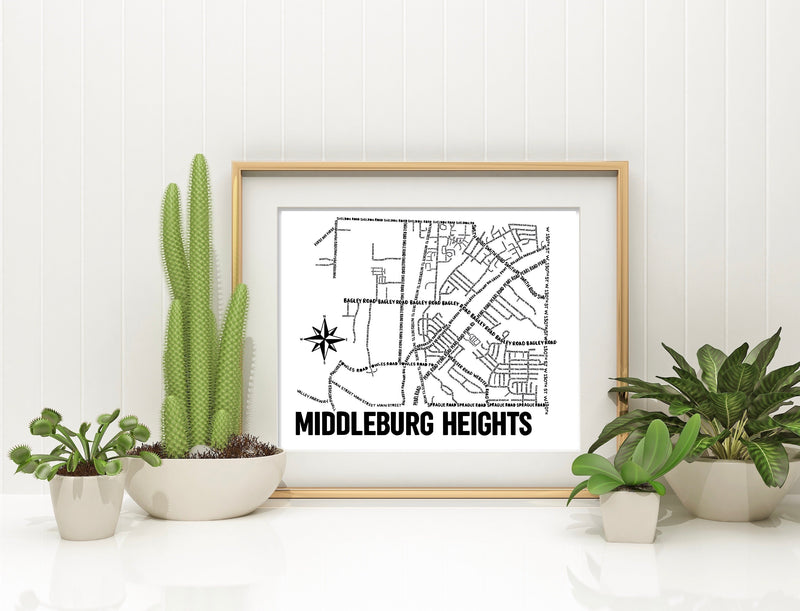 Middleburg Heights Ohio Map Print