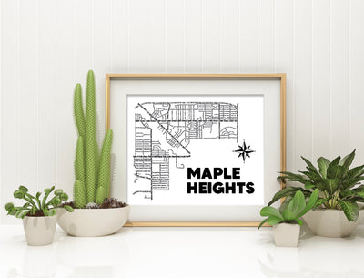Maple Heights Ohio Map Print