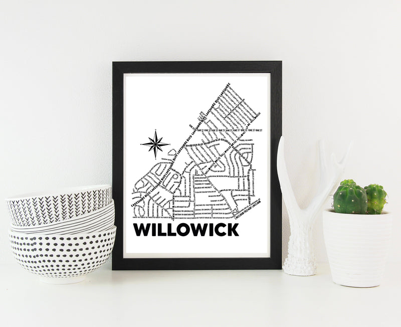 Willowick Ohio Map Print