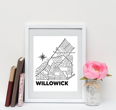 Willowick Ohio Map Print