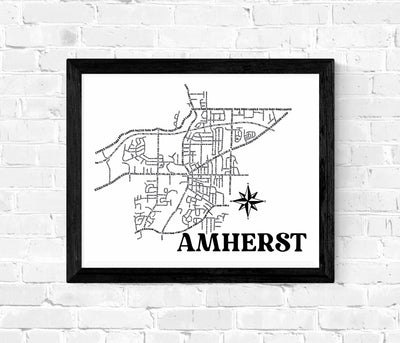 Amherst Ohio Map Print