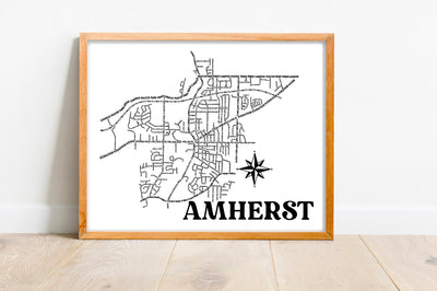 Amherst Ohio Map Print
