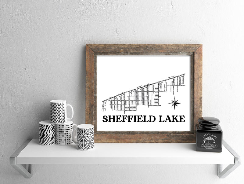 Sheffield Lake Ohio Map Print