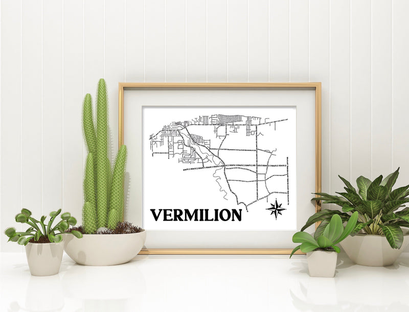 Vermilion Ohio Map Print