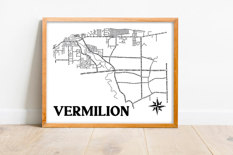 Vermilion Ohio Map Print