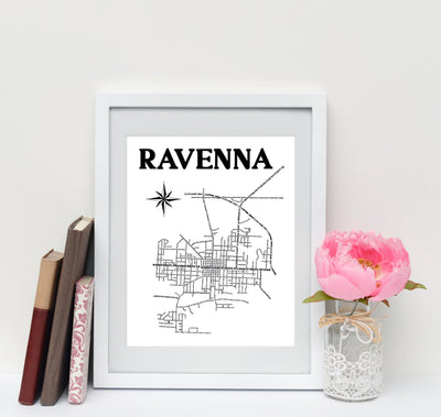 Ravenna Ohio Map Print