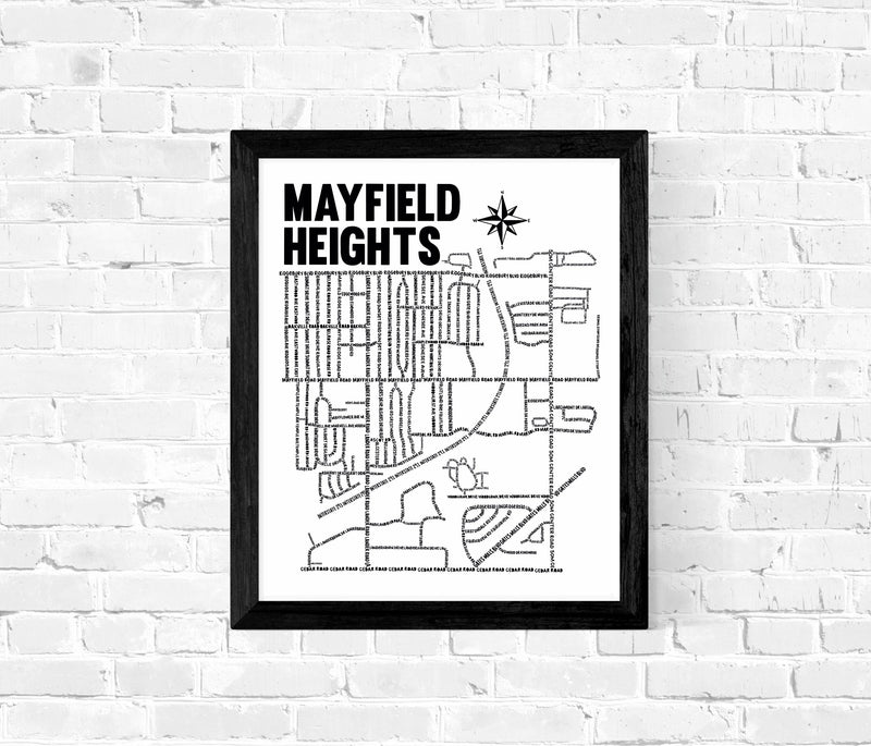 Mayfield Heights Ohio Map Print