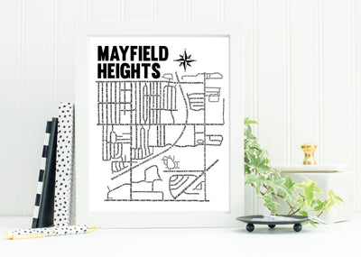 Mayfield Heights Ohio Map Print