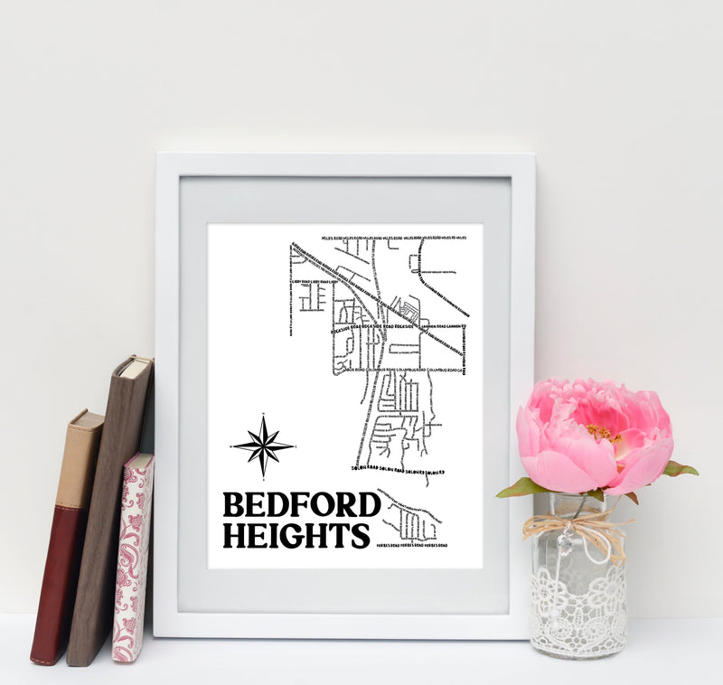 Bedford Heights Ohio Map Print