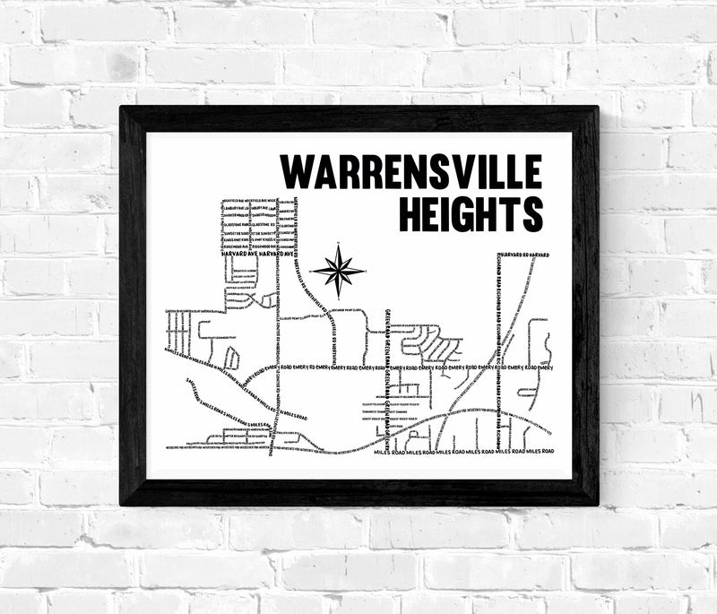Warrensville Heights Ohio Map Print