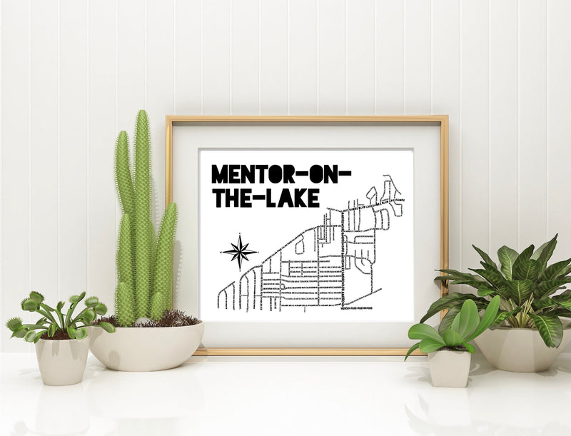 Mentor-On-The-Lake Ohio Map Print