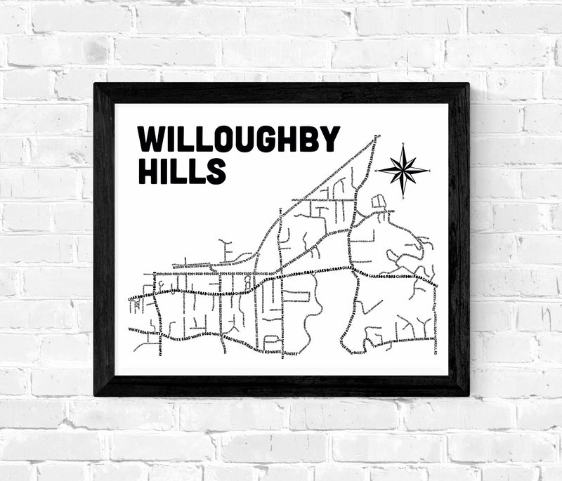 Willoughby Hills Ohio Map Print