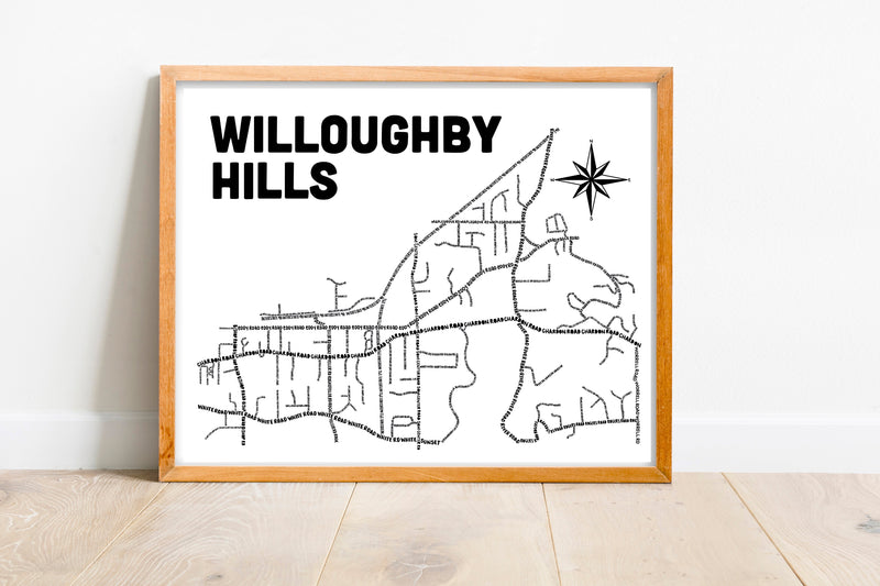 Willoughby Hills Ohio Map Print