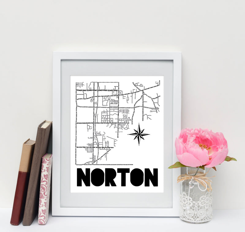 Norton Ohio Map Print