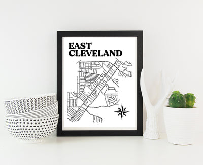 East Cleveland Ohio Map Print