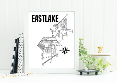 Eastlake Ohio Map Print