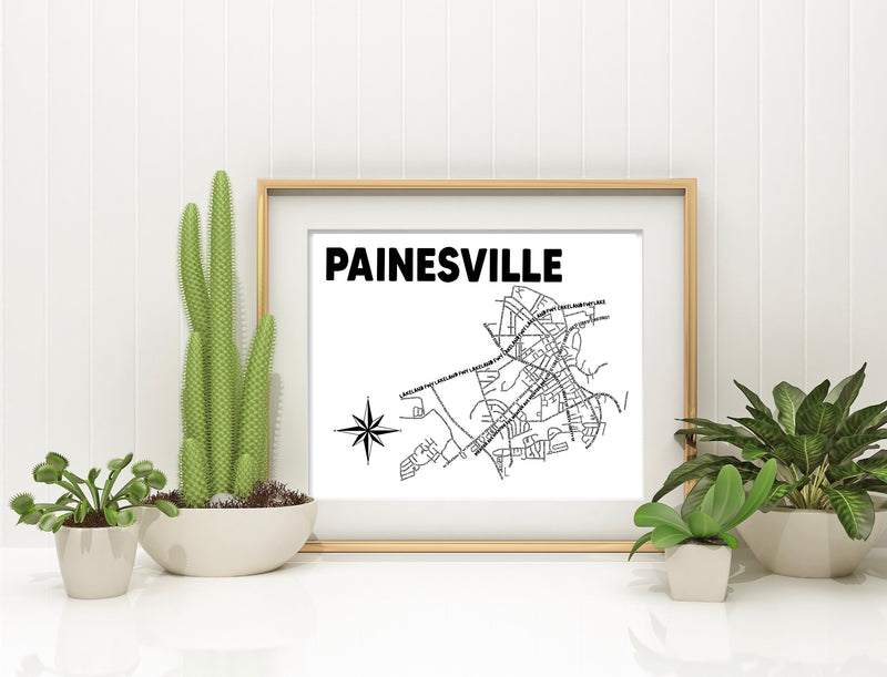 Painesville Ohio Map Print
