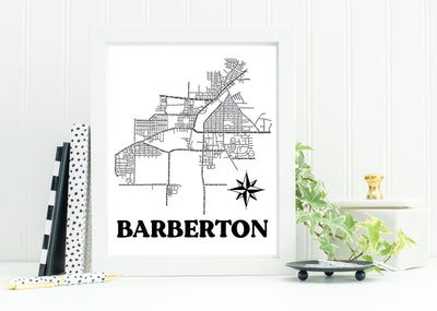 Barberton Ohio Map Print