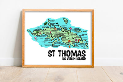 St Thomas Map Print
