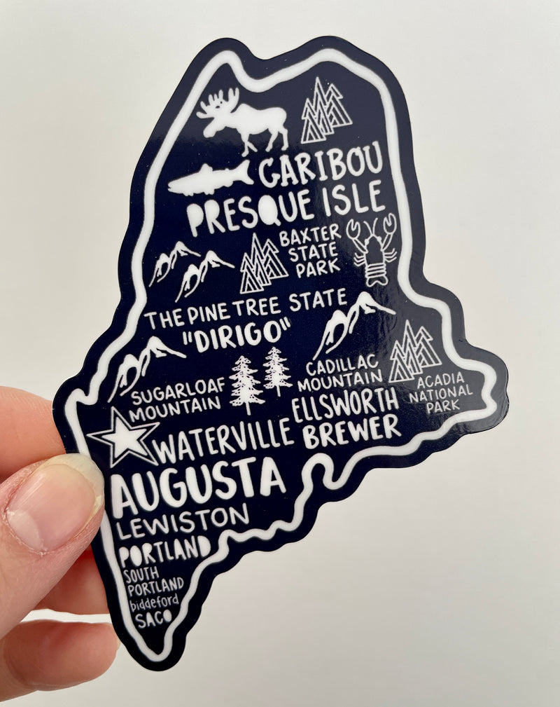Maine Map Sticker