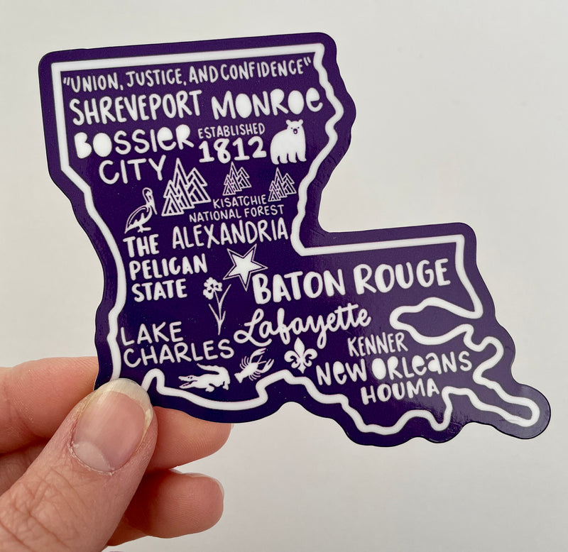 Louisiana Map Sticker