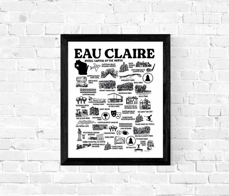Eau Claire Map Print
