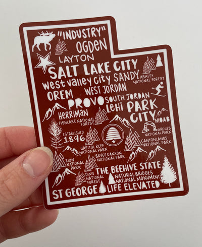 Utah Map Sticker