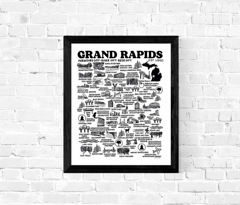 Grand Rapids Map Print