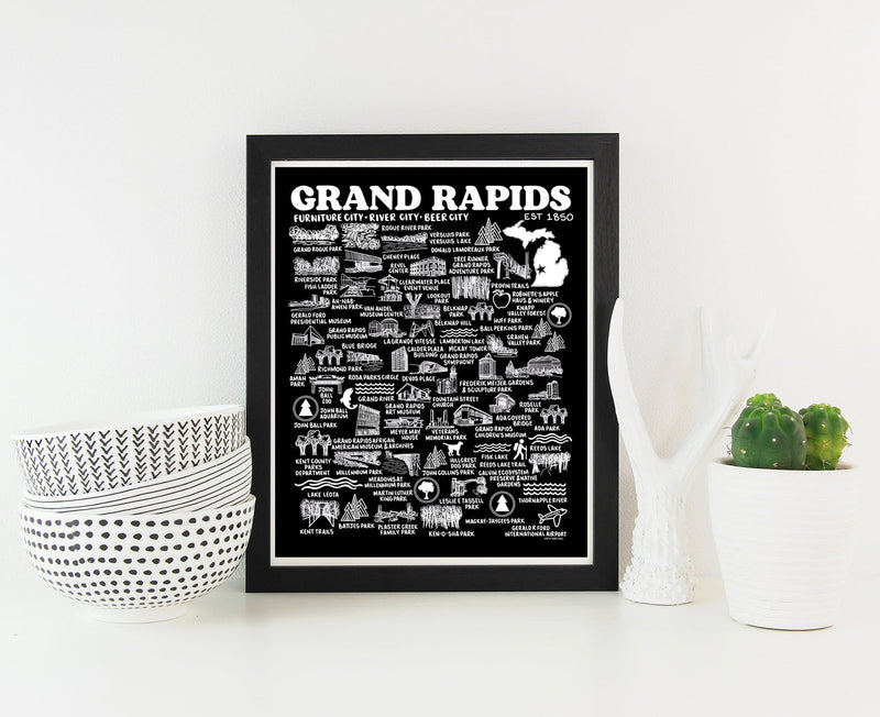 Grand Rapids Map Print