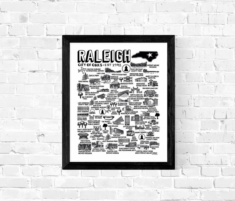 Raleigh Map Print