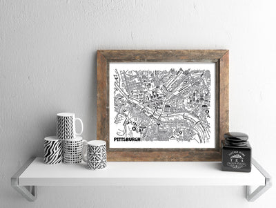 Pittsburgh (Streets) Map Print