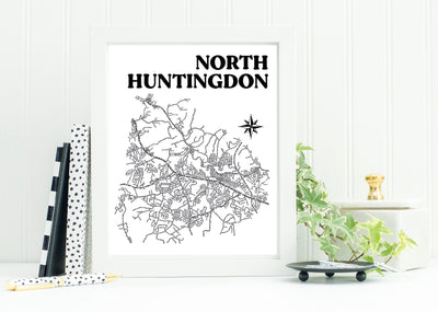 North Huntingdon Map Print