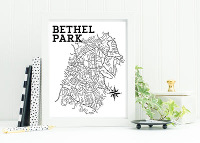 Bethel Park Map Print