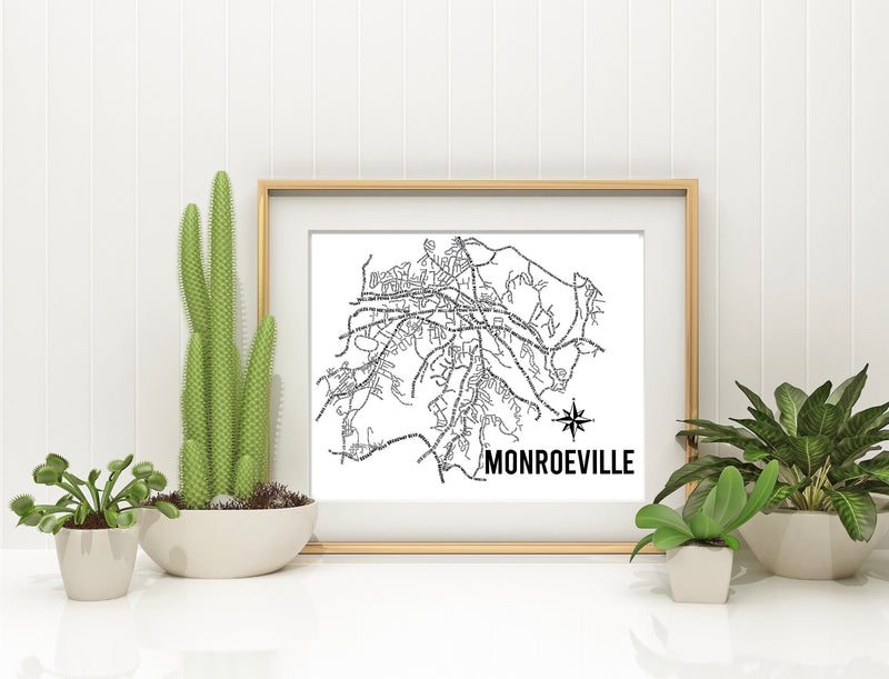 Monroeville Map Print