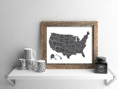 USA Map Print