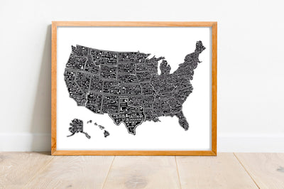 USA Map Print