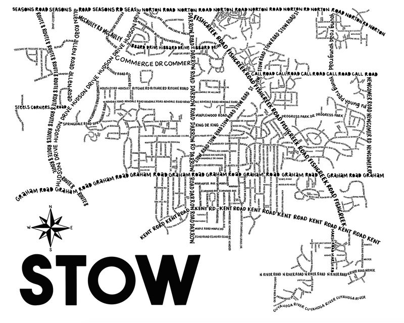 Stow Ohio Map Print