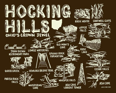Hocking Hills Map Print