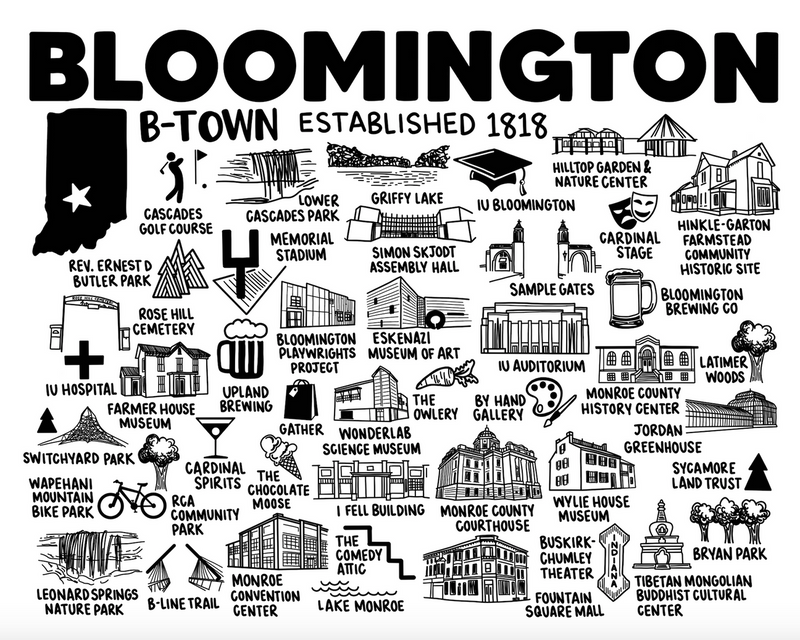 Bloomington Map Print