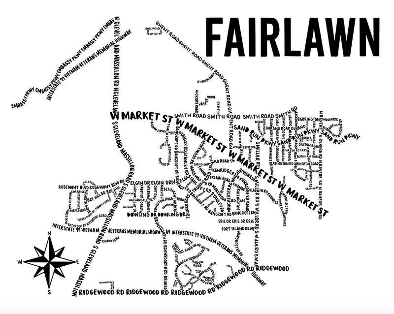 Fairlawn Ohio Map Print