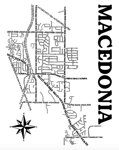 Macedonia Ohio Map Print