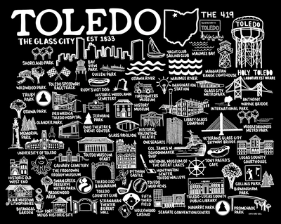 Toledo Map Print