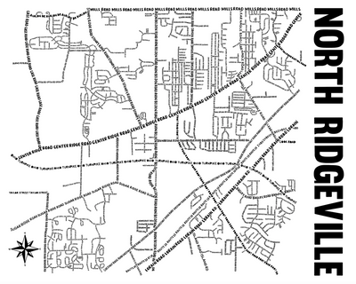 North Ridgeville Ohio Map Print
