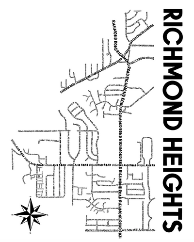 Richmond Heights Ohio Map Print
